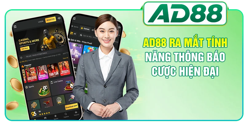 AD88 ra mắt tính năng thông báo cược hiện đại