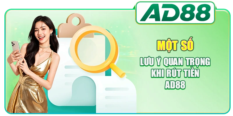 Một số lưu ý quan trọng khi rút tiền AD88
